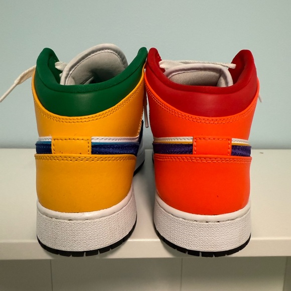 Jordan White Red High-Top Sneakers - Picture 3 of 10